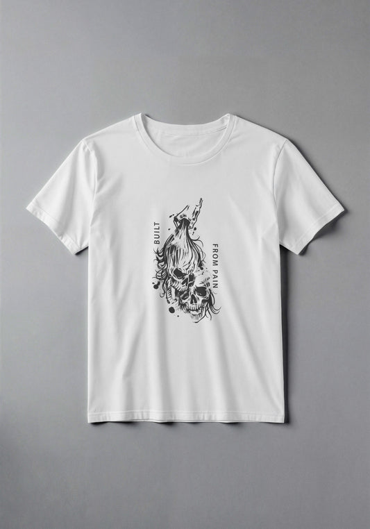 Skull Build White Regular T-Shirt