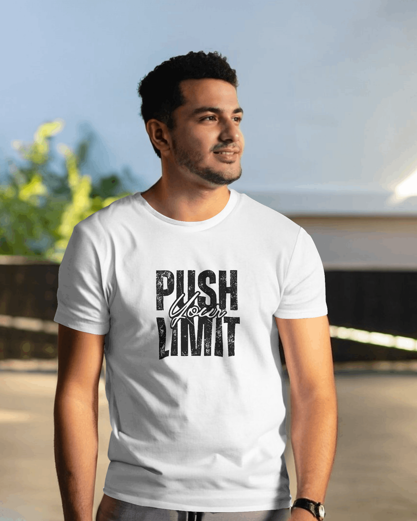 Push Your Limit White Regular T-Shirt